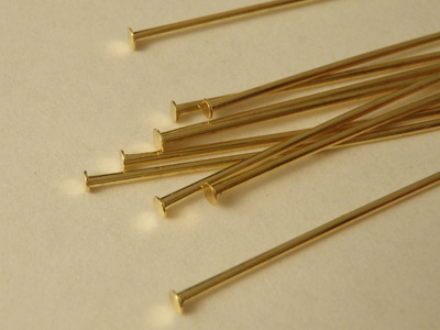 pin 0,7x63mm (10 pcs), brass gold plated