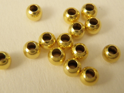 crimping bead 1.2mm, silver gold plated, 20 pcs