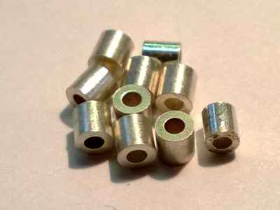 crimping bead medium 1.2mm, silver, 10 pcs