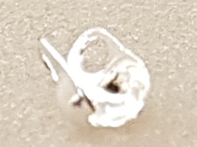 calotte 2mm repair (10 pcs), brass silver plated