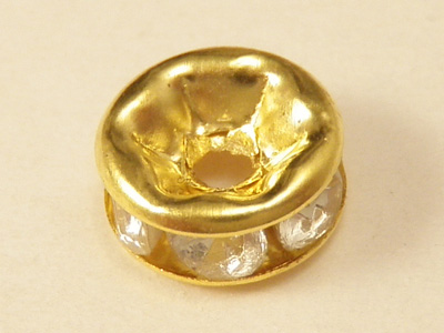 finding rhinestone 6x2.5mm, brass gold plated
