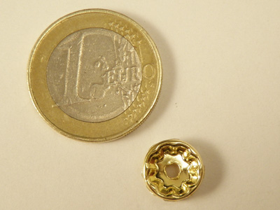 finding rhinestone 10x3.5mm, brass gold plated