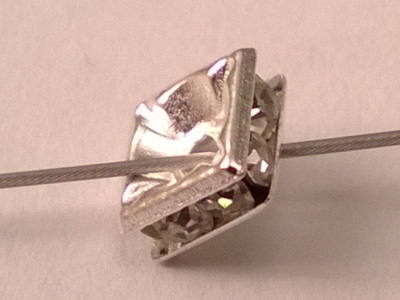 finding rhinestone 5x2.5mm, brass silver plated