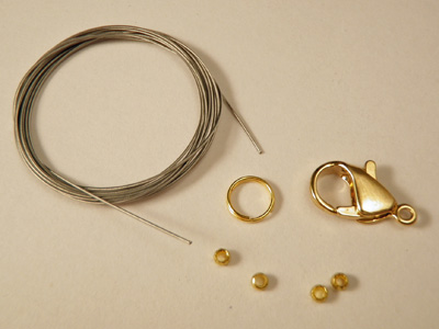 claspset for wire, goldplated