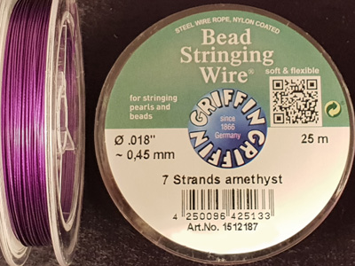 bead stringing wire 0.45mm/25m/7str amethyst