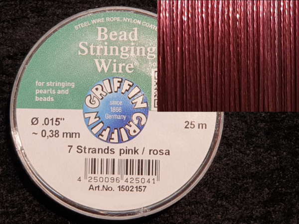 bead stringing wire 0.38mm/25m/7str pink