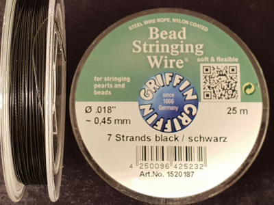 bead stringing wire 0.45mm/25m/7str black