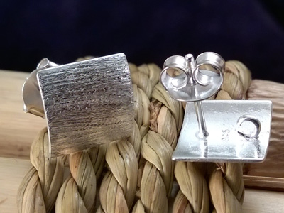 2 pcs earring 10x10mm, silver rhodium plated