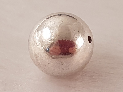 finding, bead 14mm, silver