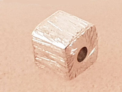 finding, cube 3.5mm, silver