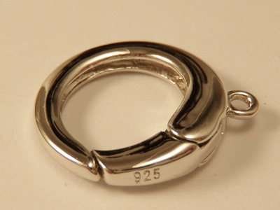 clasp 14mm silver rhodium plated