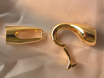 clasp 14x38mm silver gold plated