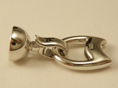 clasp 13x28mm silver rhodium plated