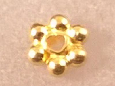finding, flower 3.5x1.3mm, silver gold plated