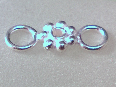 Zwischenteil, Blume 5x1.5mm mit Ringen, Silber