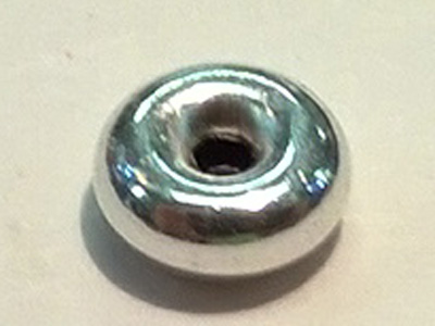 finding, disc 4.5x2mm, silver