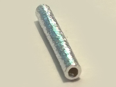 finding, tube 1.5x10mm, silver