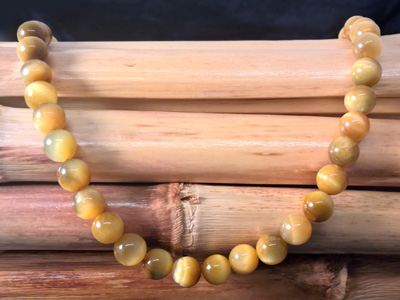 tigereye necklace yellow 8mm