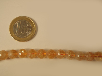 citrin necklace faceted 8mm