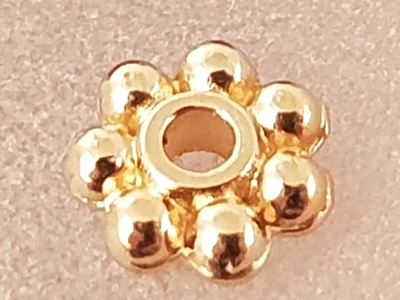 Zwischenteil, Blume 6x1.5mm, Metall vergoldet Zwischenteil, Blume 6x1.5mm, Metall vergoldet