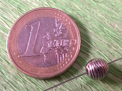 finding, bead 6.5mm, metal antik