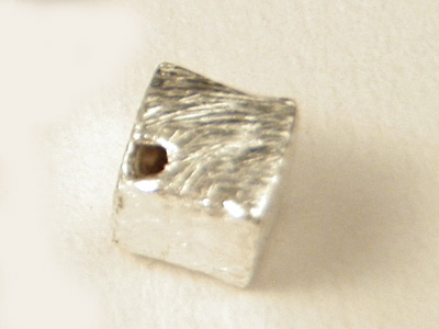 finding, cube 4mm, silver