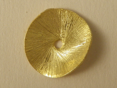 finding, disc Wave 12mm, silver goldplated