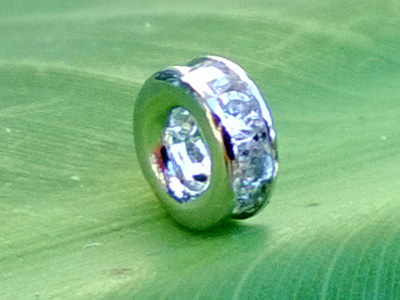 Zwischenteil Strass 5x2mm, Silber Zwischenteil Strass 5x2mm, Silber