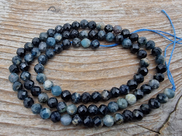 blue tourmaline necklace faceted 4mm