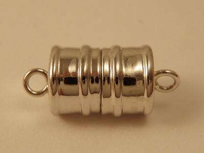 magnetic clasp 8x16mm Silver rhodium plated, glued