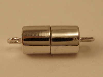magnetic clasp 7x20mm Silver rhodium plated, glued
