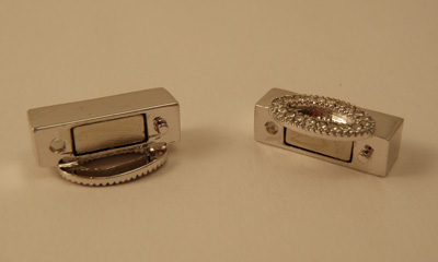 magnetic clasp 16x10mm rhodium plated