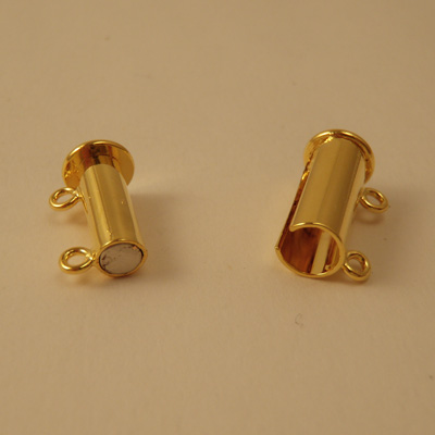 magnetic clasp 5x16mm gold plated, 2-row