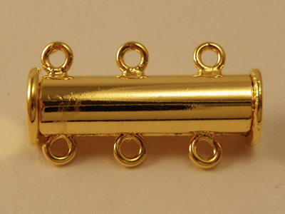 magnetic clasp 5x19mm gold plated, 3-row