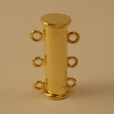 magnetic clasp 5x19mm gold plated, 3-row