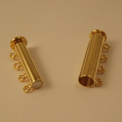 magnetic clasp 5x24mm gold plated, 4-row