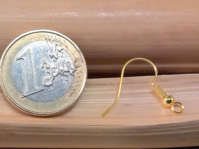 earhook 18mm (10 pcs), brass gold plated