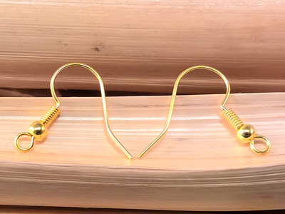 earhook 18mm (10 pcs), brass gold plated