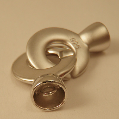 clasp 15x32mm silver rhodium plated