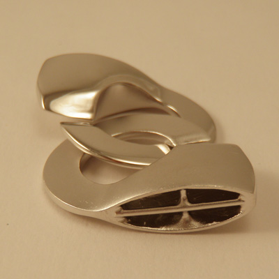 clasp 20x45mm silver rhodium plated