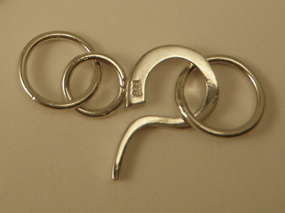 hook clasp 37mm silver