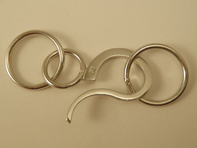 hook clasp 54mm silver