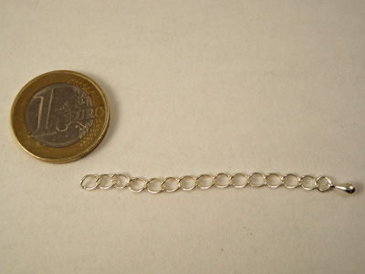 extention chain 55mm, brass silver plated