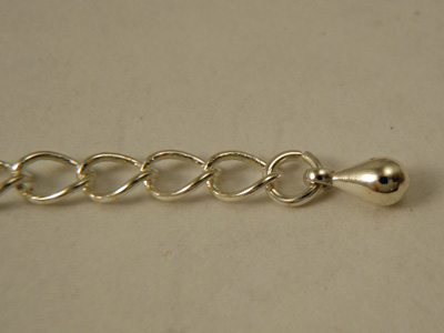 extention chain 55mm, brass silver plated