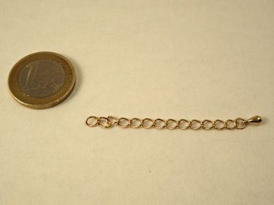 extention chain 55mm, brass gold plated