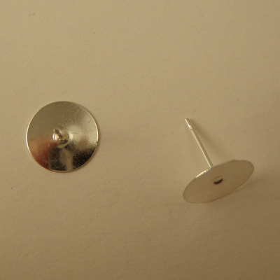 earhook 10mm (10 pcs), brass silver plated