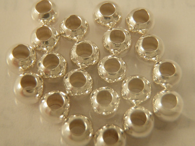 crimping bead 1.2mm, silver, 20 pcs