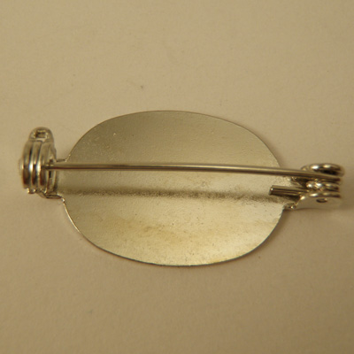 brooch 14x27mm, brass silver plated
