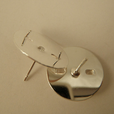 earhook 15mm (10 pcs), brass silver plated
