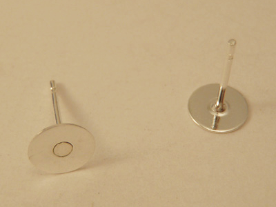 earhook 6mm (10 pcs), brass silver plated